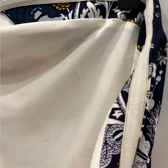 Express Black Midi Dress with Cream Panel and Floral Accents - Picture 7 of 9